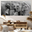 Elephant Family Wall Art Canvas Print