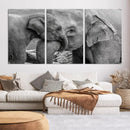 Elephant Family Wall Art Canvas Print