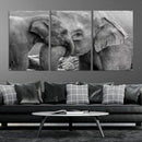 Elephant Family Wall Art Canvas Print