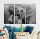 Elephant Family Wall Art Canvas Print
