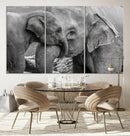 Elephant Family Wall Art Canvas Print