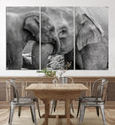 Elephant Family Wall Art Canvas Print