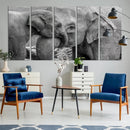 Elephant Family Wall Art Canvas Print