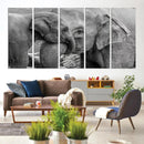 Elephant Family Wall Art Canvas Print
