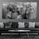 Elephant Family Wall Art Canvas Print