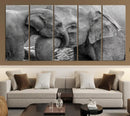 Elephant Family Wall Art Canvas Print