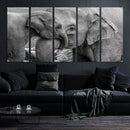 Elephant Family Wall Art Canvas Print