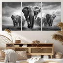 Elephant Family Wall Art Canvas Print, Framed Elephant Wall