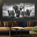 Elephant Family Wall Art Canvas Print, Framed Elephant Wall