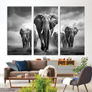 Elephant Family Wall Art Canvas Print, Framed Elephant Wall