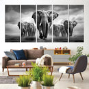 Elephant Family Wall Art Canvas Print, Framed Elephant Wall