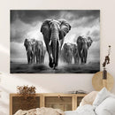 Elephant Family Wall Art Canvas Print, Framed Elephant Wall