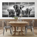 Elephant Family Wall Art Canvas Print, Framed Elephant Wall