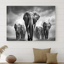 Elephant Family Wall Art Canvas Print, Framed Elephant Wall