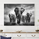 Elephant Family Wall Art Canvas Print, Framed Elephant Wall