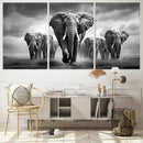 Elephant Family Wall Art Canvas Print, Framed Elephant Wall