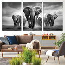 Elephant Family Wall Art Canvas Print, Framed Elephant Wall