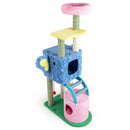 Elephant Themed Cat Tree for Adult Cats Multi-level Kitty Tower with 2 Condos by LJGDeals