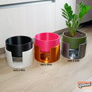 Modern Elevated Planter and Plant Stand Set - 2-Piece Plant Pot with Drainage in Multi Colors & Sizes, Mid-Century Modern Indoor Plant Stand