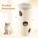 49 Inch Elevated Cat Cave 4-Story Cat House for Multiple Cats-Beige by LJGDeals