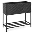 Wicker Raised Garden Bed with Storage Shelf and Removable Liner for Flowers by LJGDeals