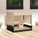 Elevated Wicker Dog House for Small to Medium Breeds-Black by LJGDeals