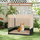 Elevated Wicker Dog House for Small to Medium Breeds-Black by LJGDeals