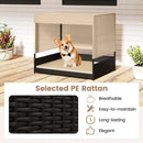 Elevated Wicker Dog House for Small to Medium Breeds-Black by LJGDeals