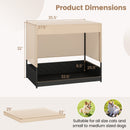 Elevated Wicker Dog House for Small to Medium Breeds-Black
