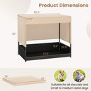 Elevated Wicker Dog House for Small to Medium Breeds-Black by LJGDeals