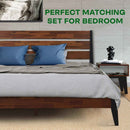Emery Bed Frame & Nightstand Set - Acacia Solid Wood Bedroom Furniture