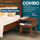 [Buy 1 Get 1] Emery Solid Wood Bed Frame & Nightstand by Megsu