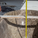 Solid Emperador Light Marble Hand-Carved Luxury Spa Bathtub - 29.5W x 67L x 19.5H