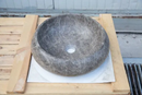 Handcrafted Emperador Brown Polished Round Vessel Marble Sink 16