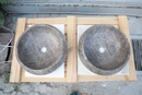 Handcrafted Emperador Brown Polished Round Vessel Marble Sink 16