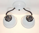 White Enamel Double Wall Light