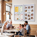 Lockable Cork Bulletin Board 47.5" x 35.5" Aluminum Frame by LJGDeals
