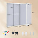 Lockable Cork Bulletin Board 47.5" x 35.5" Aluminum Frame by LJGDeals