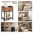 Lift Top End Table with Charging Station and Storage Shelves-Coffee by DirectDeals