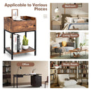 Lift Top End Table with Charging Station and Storage Shelves-Coffee by LJGDeals