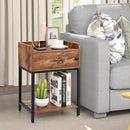 Lift Top End Table with Charging Station and Storage Shelves-Coffee by LJGDeals