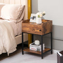 Lift Top End Table with Charging Station and Storage Shelves-Coffee by LJGDeals