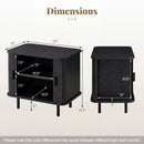 End Table Modern Mid Century Nightstand with Sliding Tambour Doors and Storage Shelf by LJGDeals