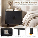 End Table Modern Mid Century Nightstand with Sliding Tambour Doors and Storage Shelf by LJGDeals