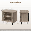 End Table Modern Mid Century Nightstand with Sliding Tambour Doors and Storage Shelf by LJGDeals