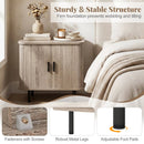 End Table Modern Mid Century Nightstand with Sliding Tambour Doors and Storage Shelf by LJGDeals