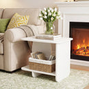 End Table Set of 2 2-Tier Sofa Side Tables with Storage Shelf by DirectDeals