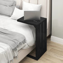 Set of 2 C-Shaped End Table with Adjustable Foot Pads for Indoors Outdoors-Black by LJGDeals