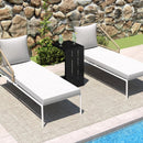 Set of 2 C-Shaped End Table with Adjustable Foot Pads for Indoors Outdoors-Black by LJGDeals