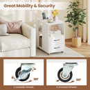 End Table with Built-in Charging Station Sofa Side Bedside Table on Wheels by LJGDeals